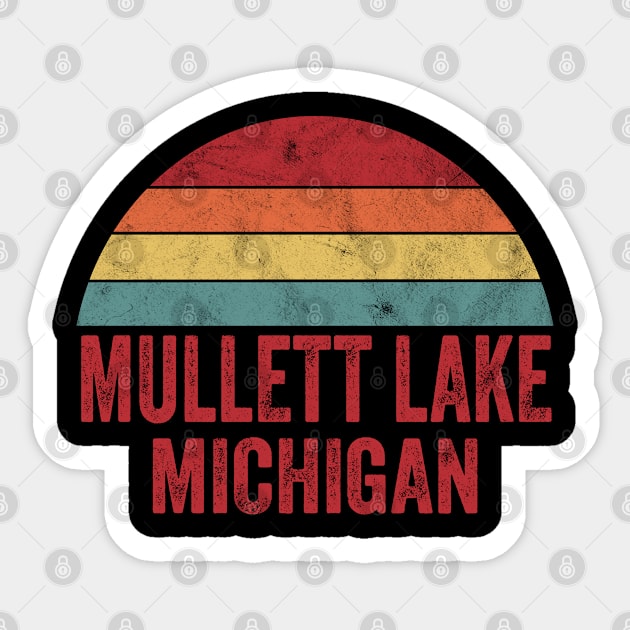 Vintage Mullett Lake Michigan Sticker by ChadPill